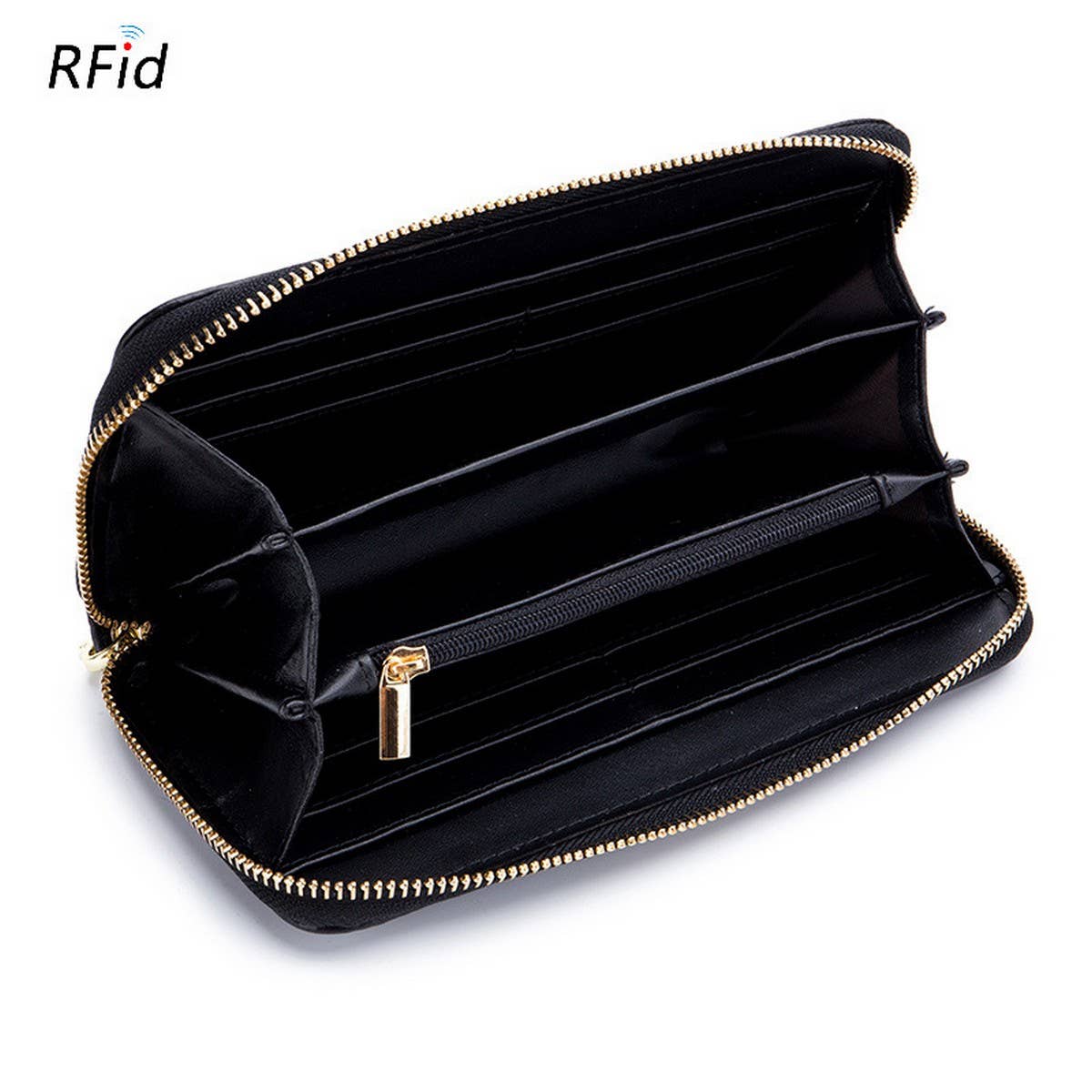 ZIPPER TASSEL ANTI-THEFT BRUSH LEATHER WALLET_CWAB3731