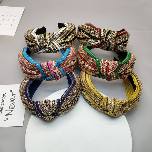 BRAIDED WIDE BAND NON-SLIP BOHEMIAN HEADBAND_CWAHA2603