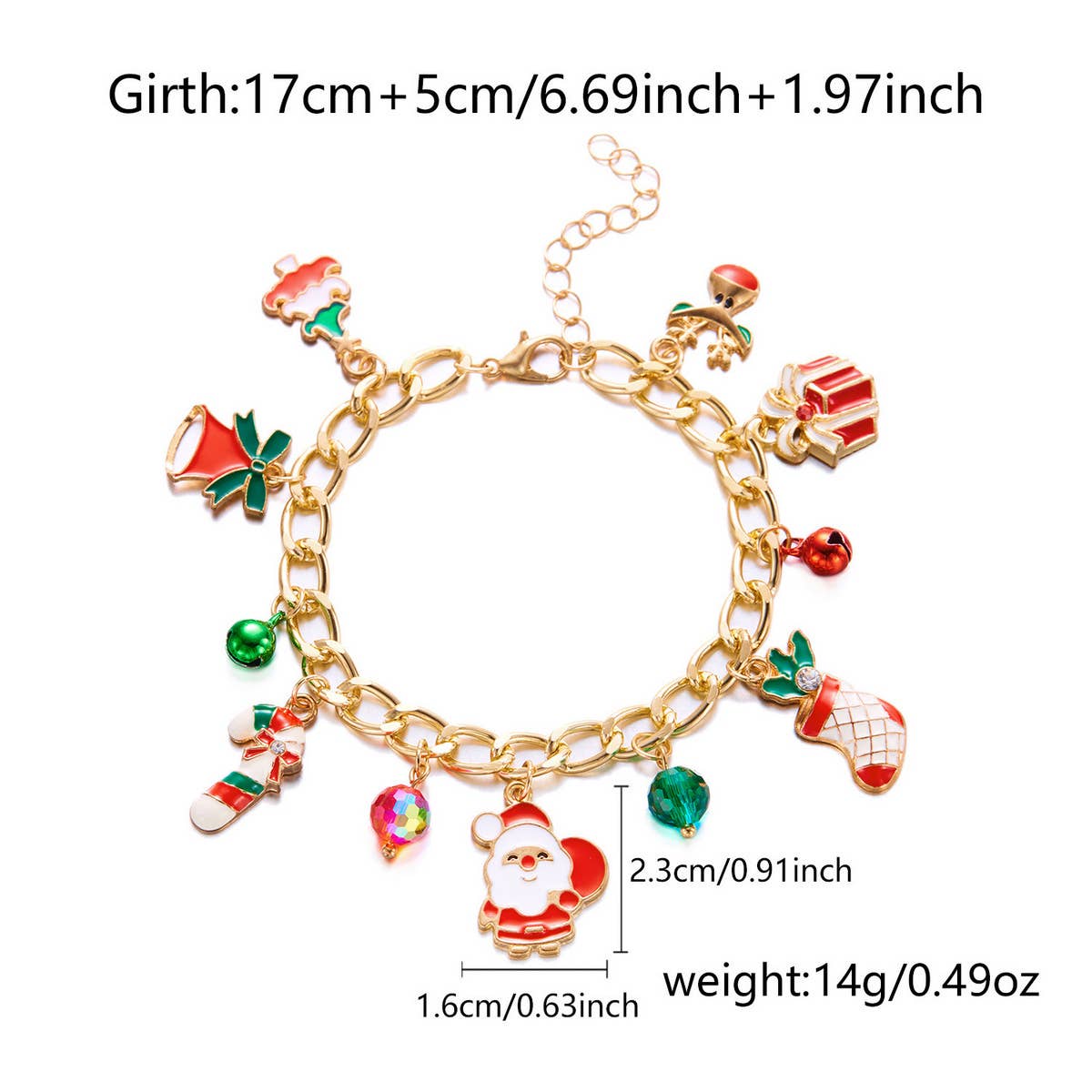 CHRISTMAS BELL WREATH PULL-OUT BRACELET