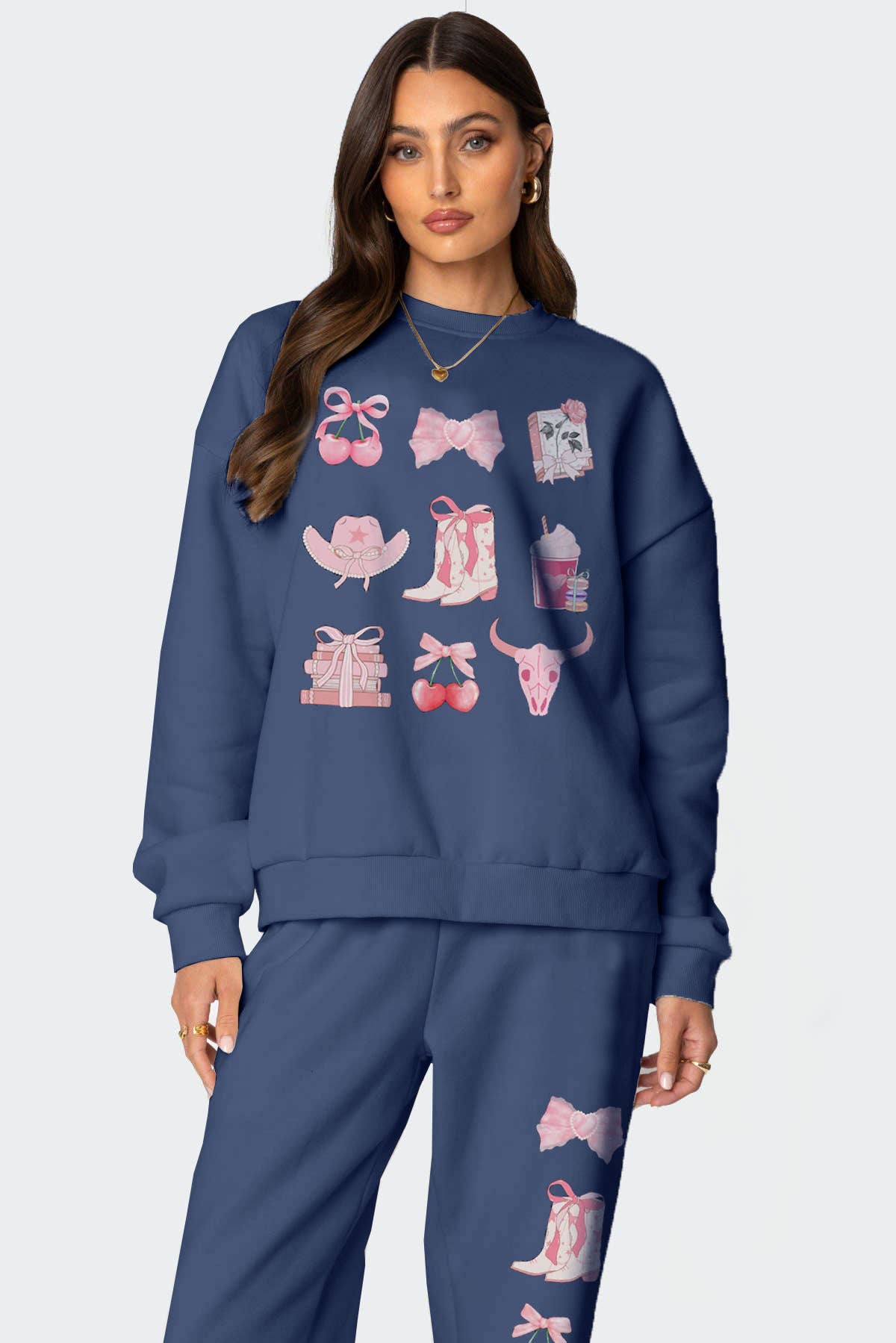 loose hoodie fashion casual wide-leg pants set