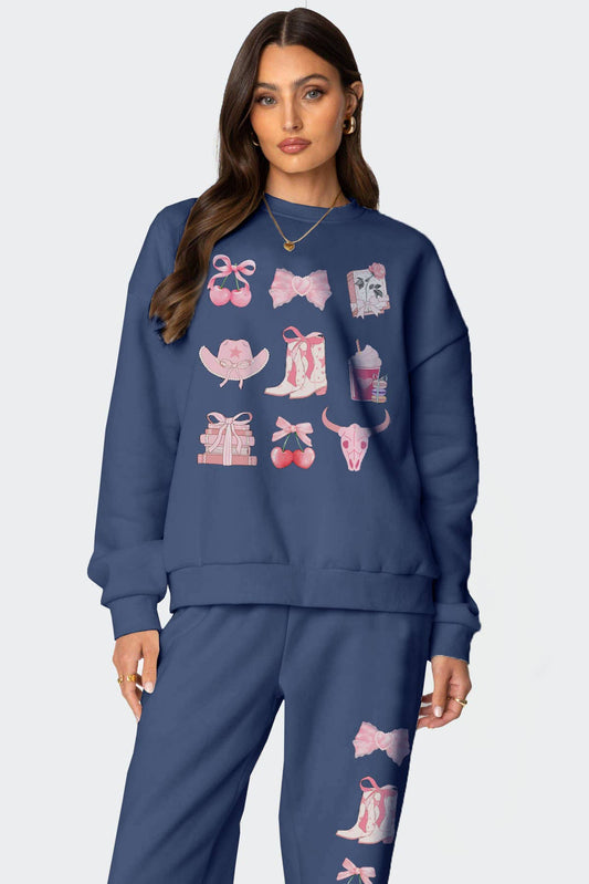 loose hoodie fashion casual wide-leg pants set