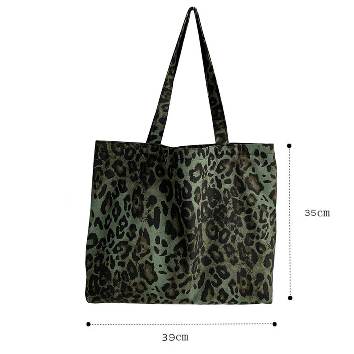 TOTE BAGS CANVAS WITH FASHIONABLE LEOPARD PRINT_CWAB2061