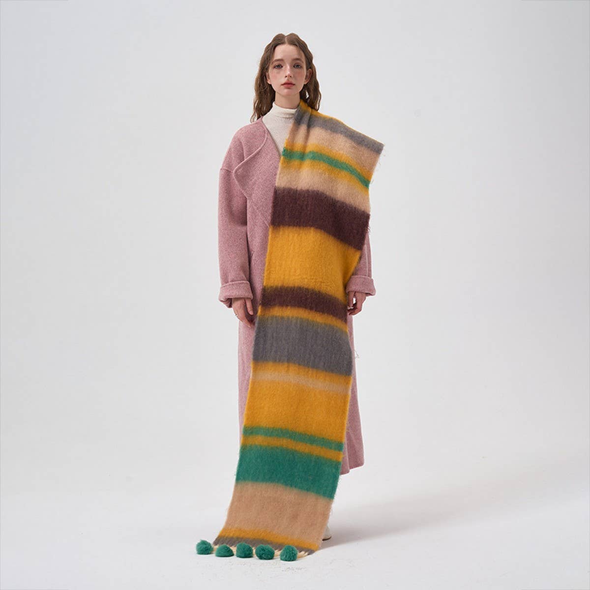 Colorblock Stripe Scarf ? Faux Cashmere Wrap