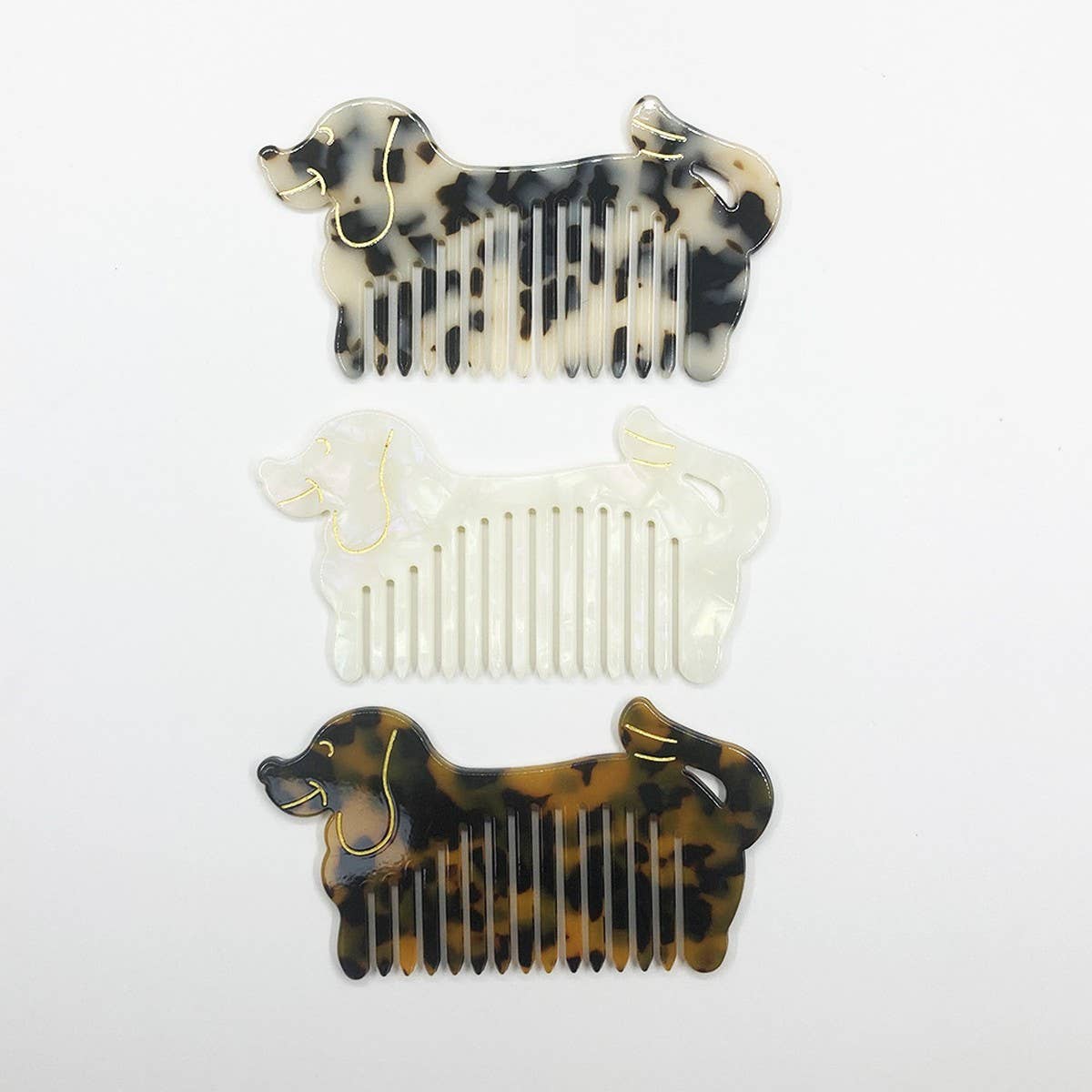 Cute Dog Acetate Wide Tooth Comb Portable Hair Tool