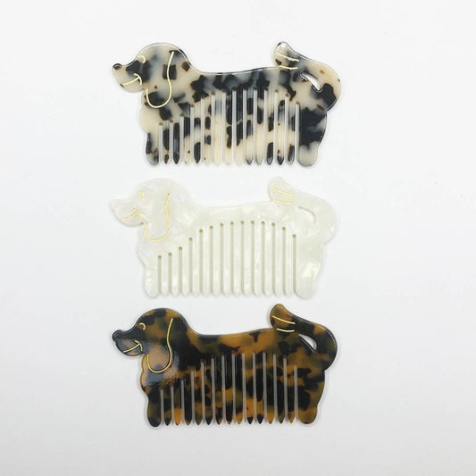 Cute Dog Acetate Wide Tooth Comb Portable Hair Tool