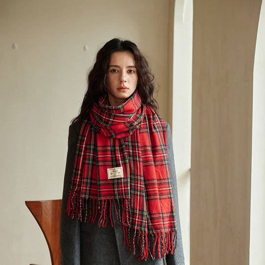 Plaid Colorblock Scarf - Classic Winter Wrap_CWASC2347