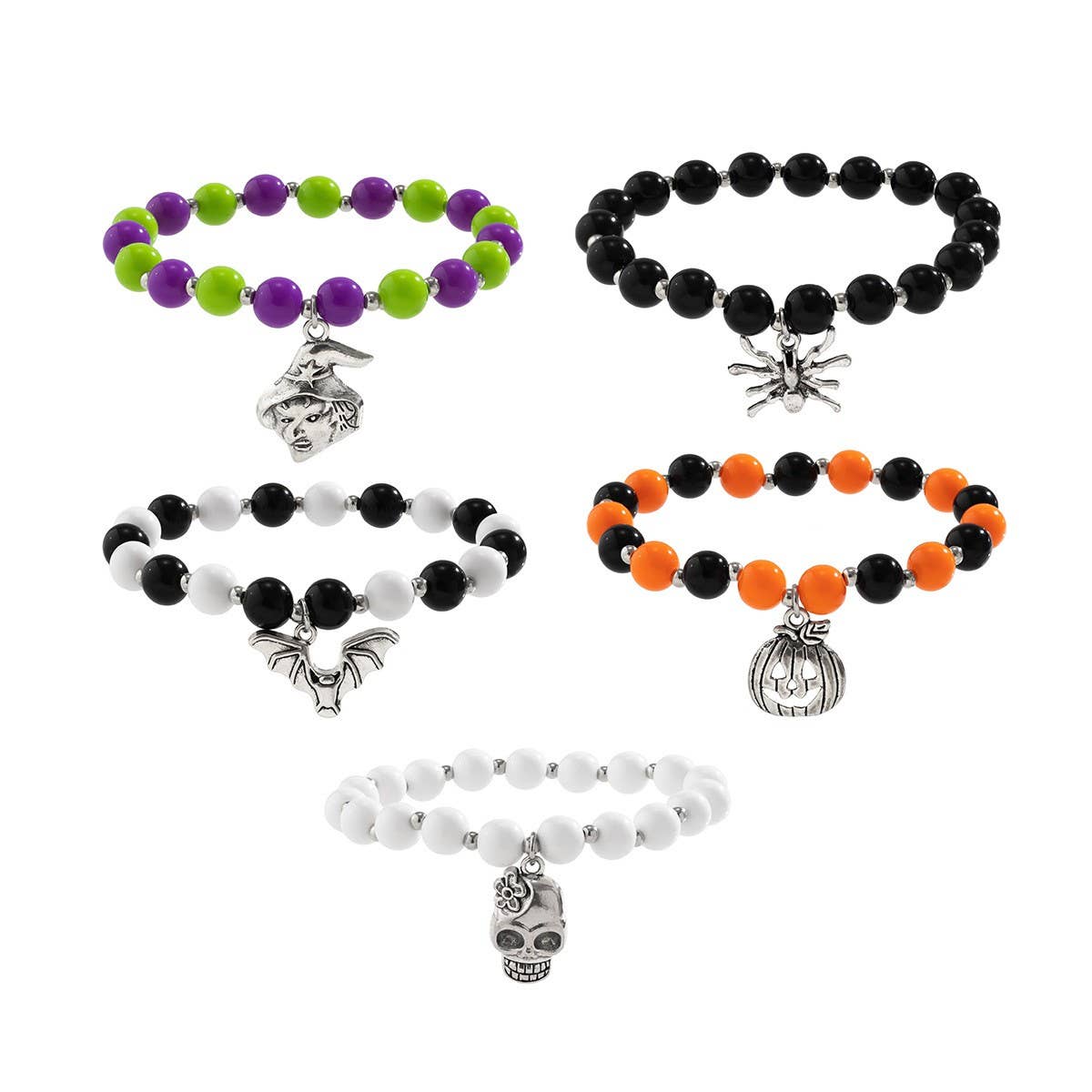 NEW SKULL PUMPKIN COLOR BRACELET SET