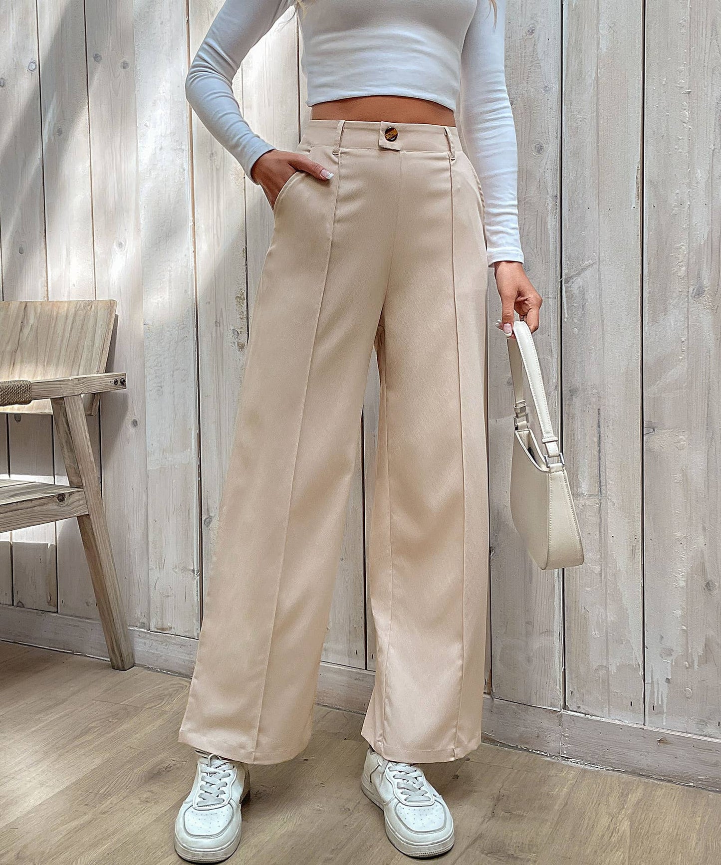 CASUAL PANTS SPLICED WITH COMMUTER STYLE PANTS