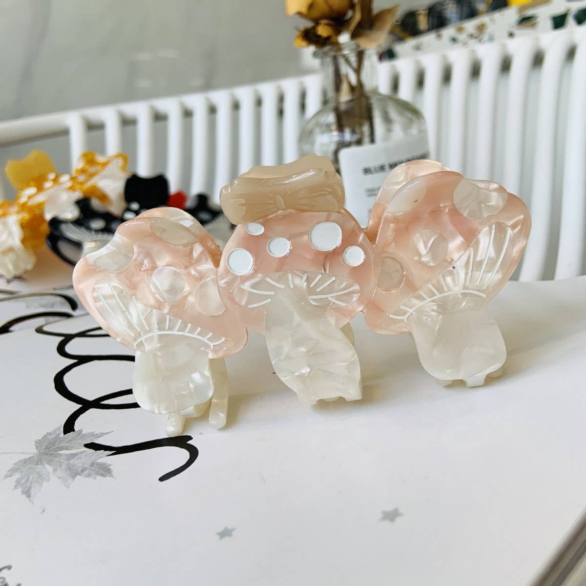 Mushroom Acetate Hair Claw - Cute Clip for Girls