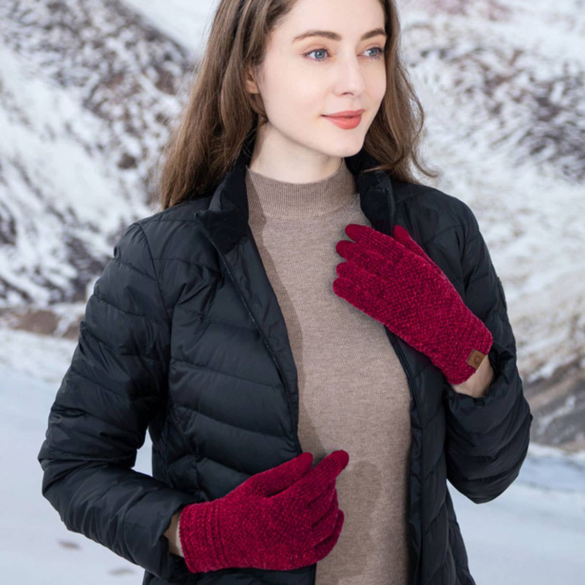 WINTER OUTDOOR TOUCH SCREEN GLOVES FOR WOMEN_CWAG0399
