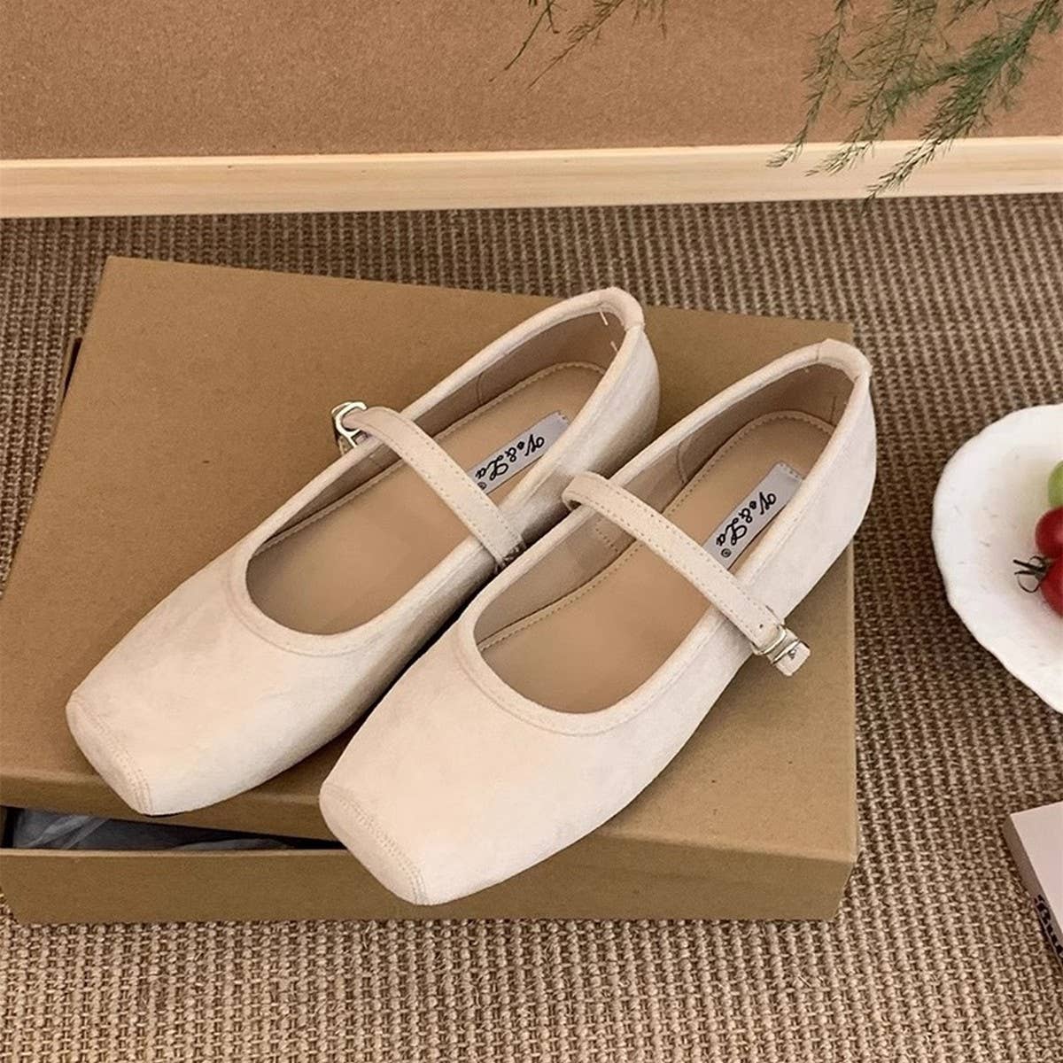 Hidden Wedge Square Toe Flat Loafers for Women