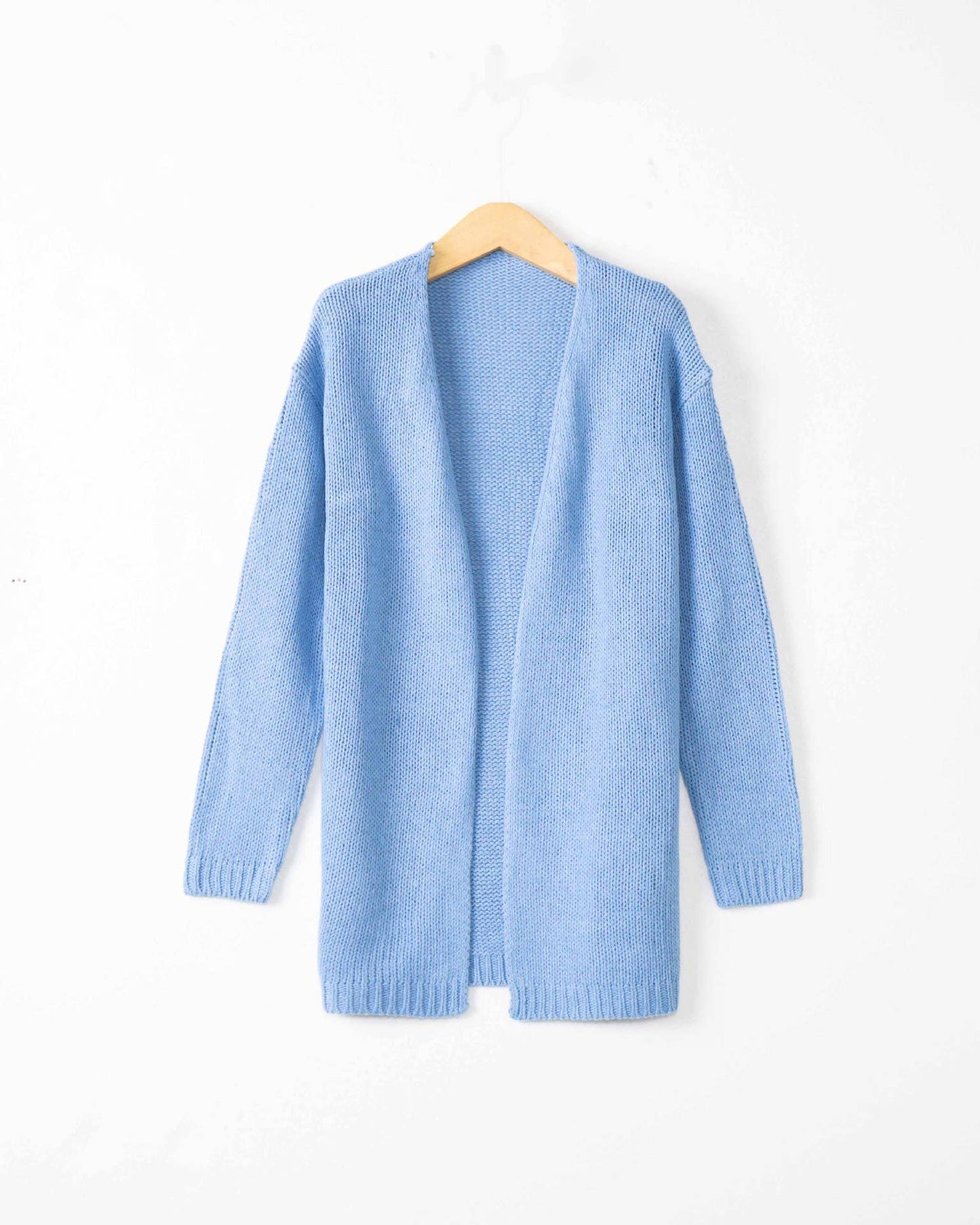 LONG SLEEVE SOLID COLOR LOOSE MID-LENGTH CARDIGAN