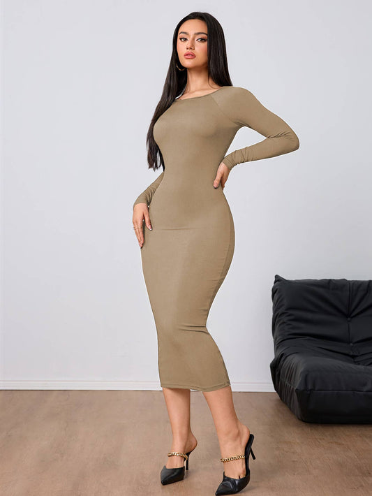 FASHION SIMPLE SEXY BACKPACKING BUTTOCK DRESS