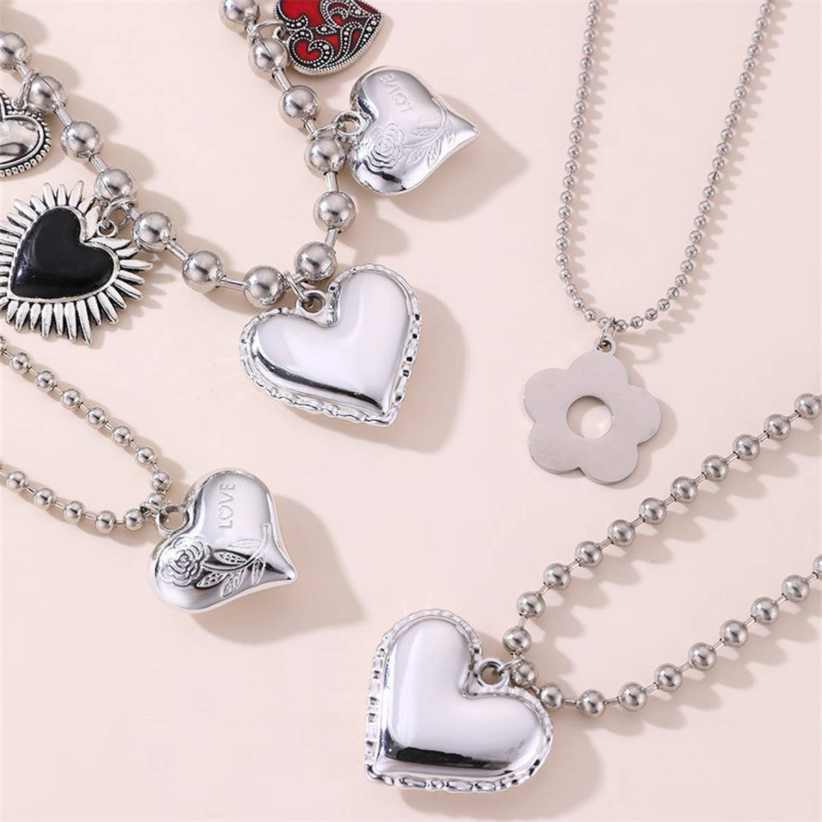 NEW FASHION LOVE HIP HOP BEADED NECKLACE