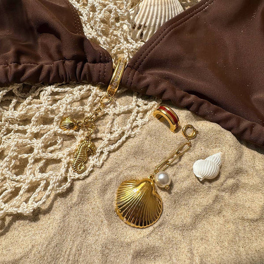 BIKINI BUCKLE STAINLESS STEEL SHELL PENDANT_CWMM4685