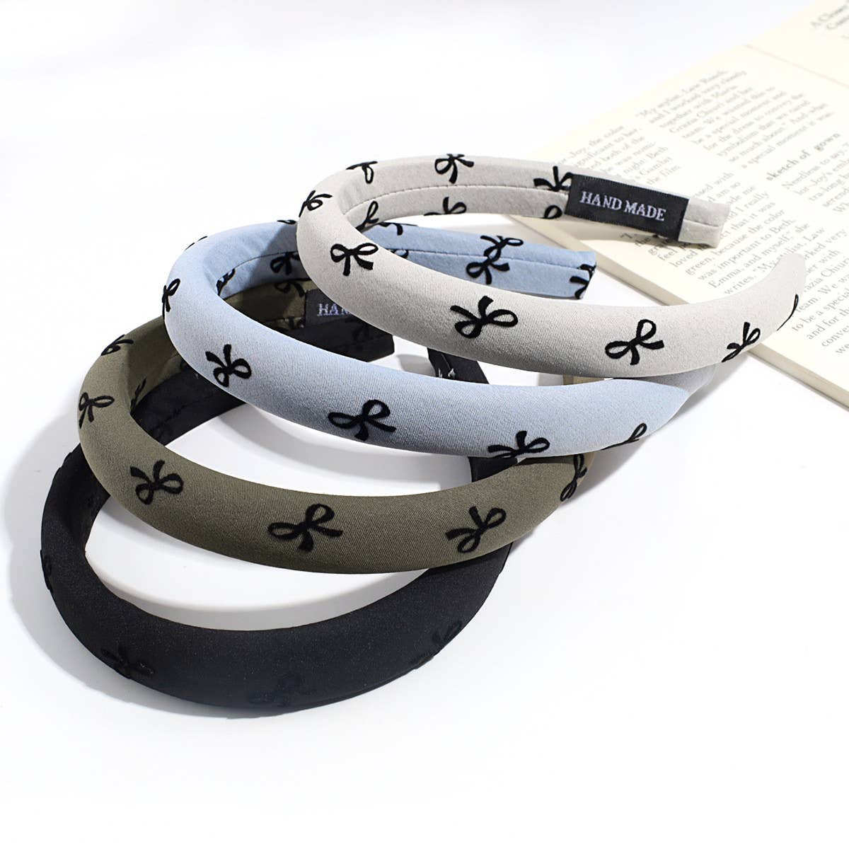 SIMPLE SOLID COLOR BOW PRINT HEADBAND_CWAHA2245