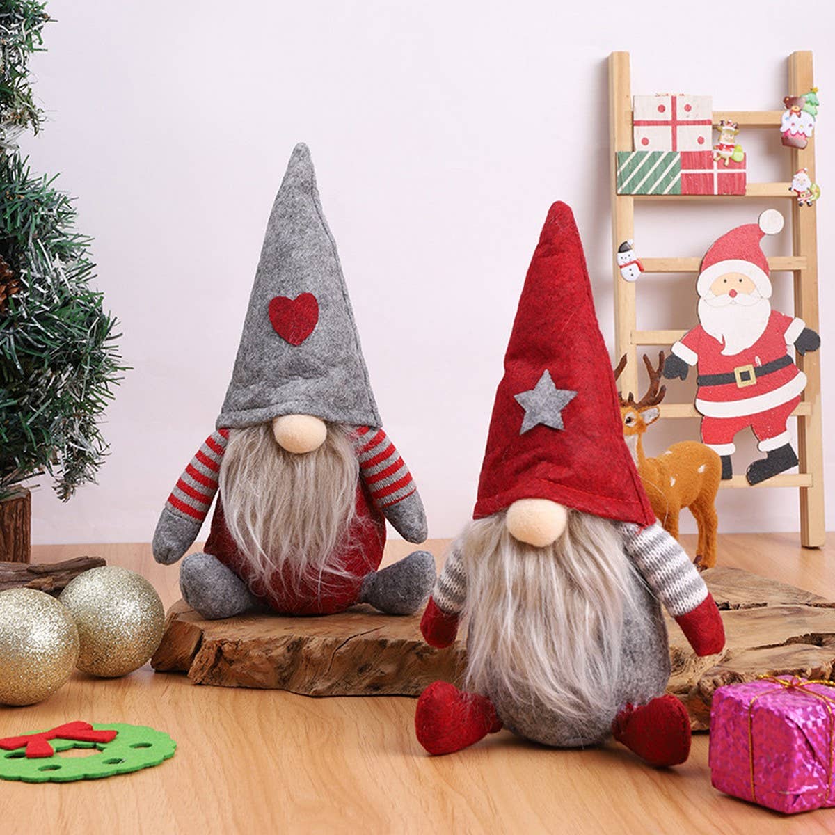 CHRISTMAS FACELESS OLD MAN ELF FIGURINE DECORATION