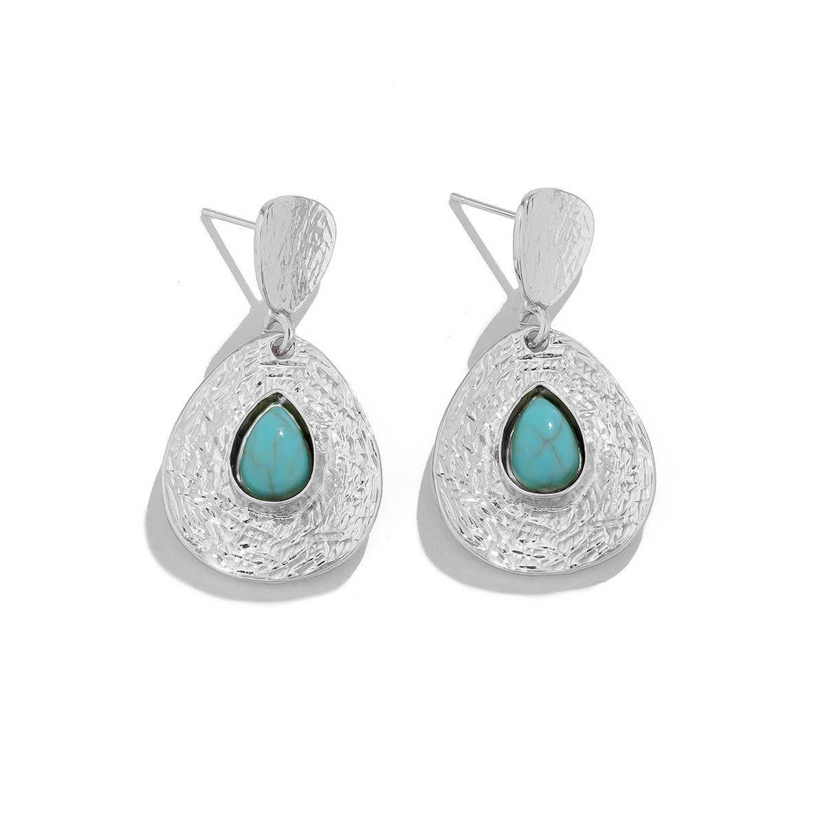 WATER DROP TEMPERAMENT PLEATED EARRINGS