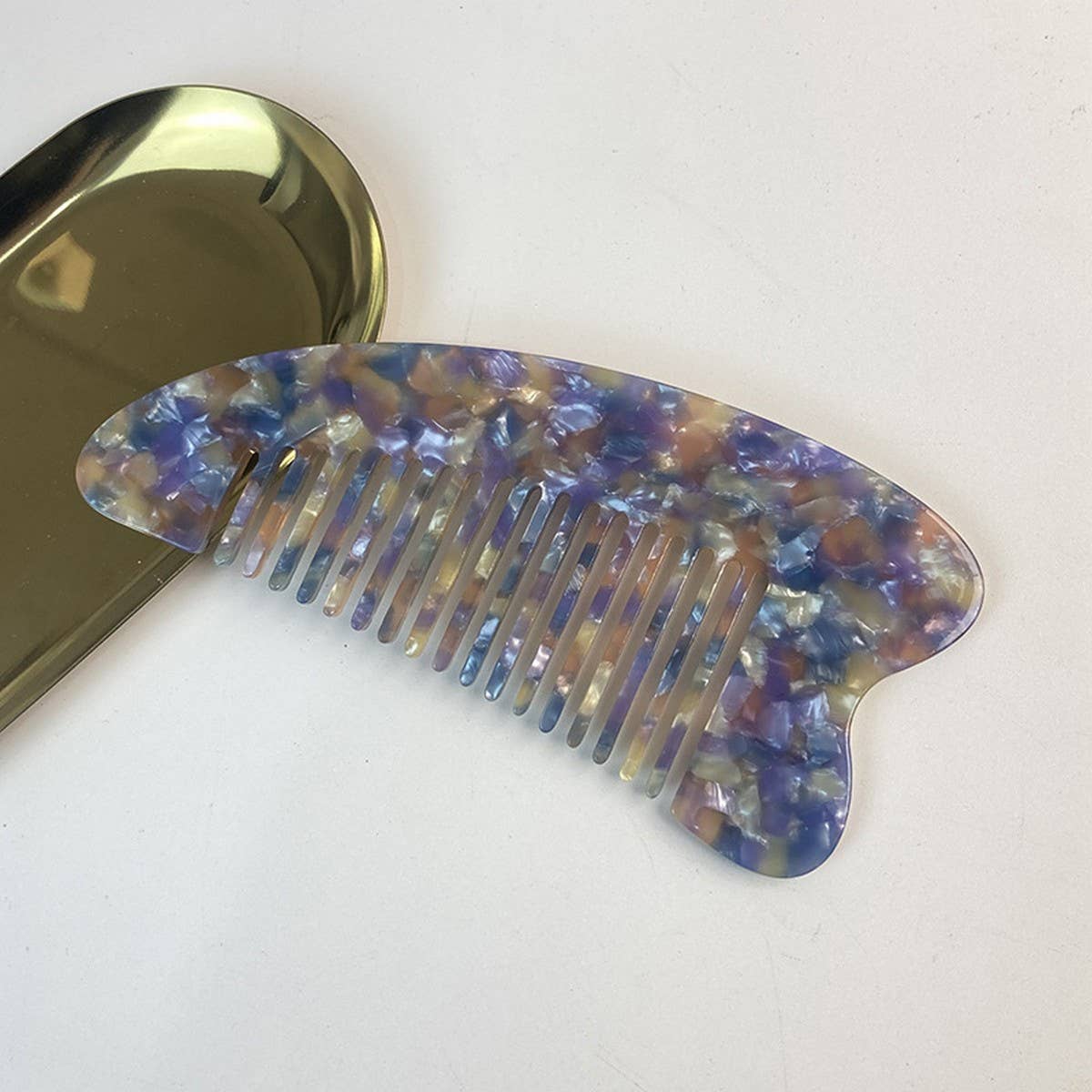 Acetate Anti-Static Comb with Fine Teeth & Heart_CWMM6437