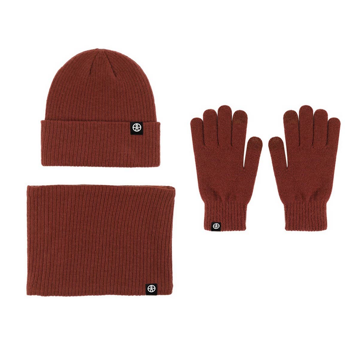 WINTER WARM WOOL HAT SCARF GLOVES THREE-PIECE SET