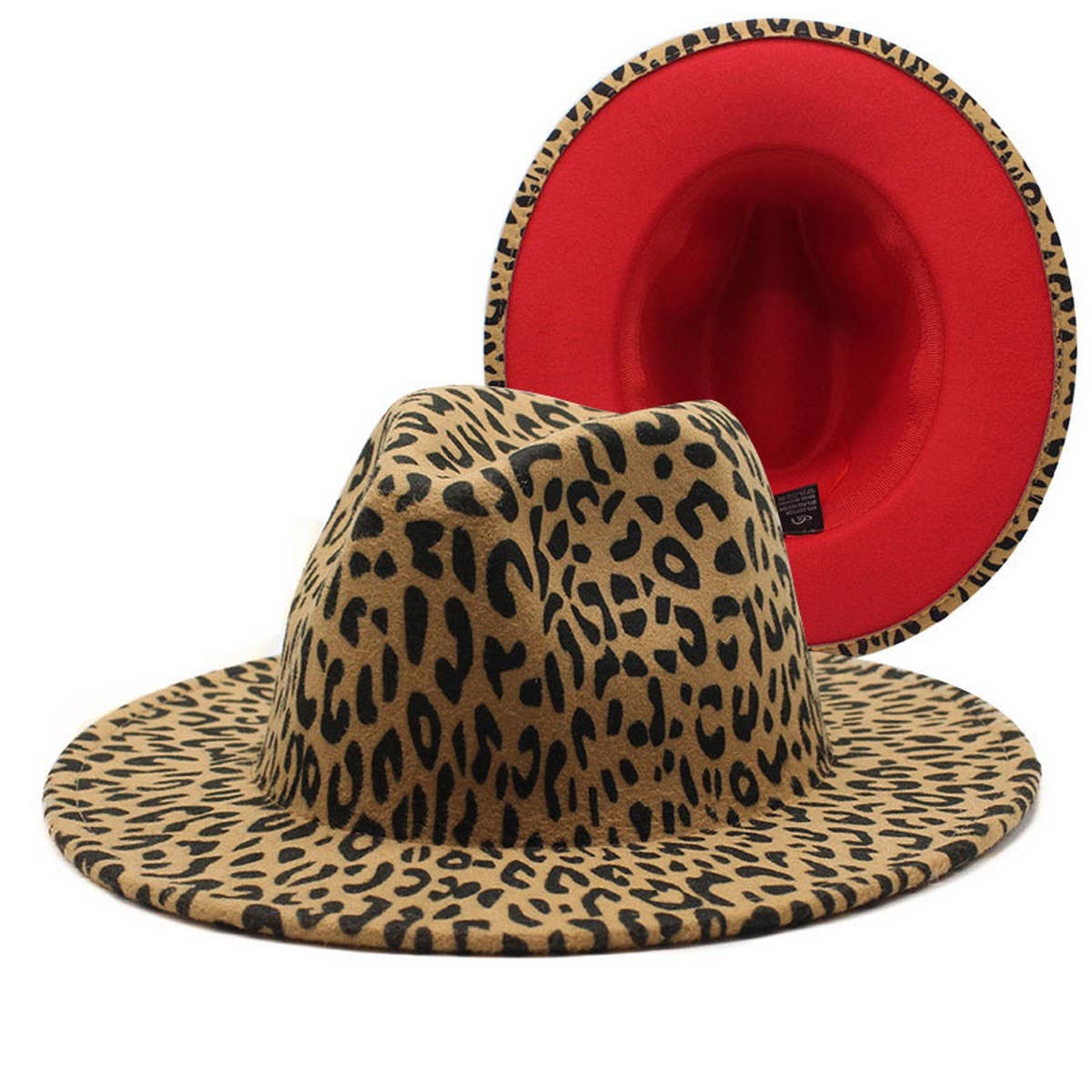 DOUBLE-SIDED LEOPARD PRINT WOOL JAZZ HAT_CWAH2561