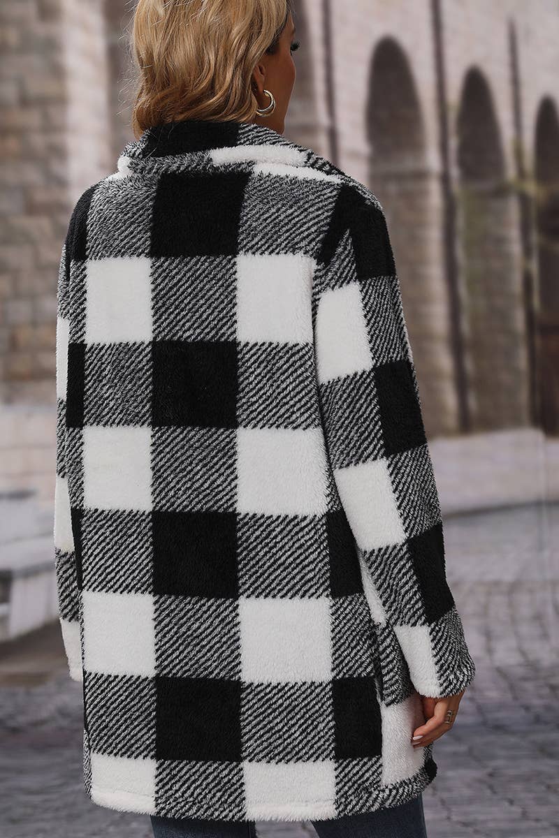 WOMEN LAPEL DOUBLE FACED VELVET CASUAL JACKET_CWOJA0570