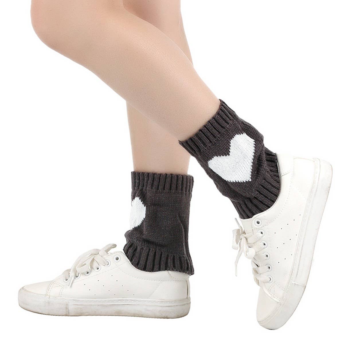 CWMS02724_HEART ANKLE LEG WARMERS WINTER BOOT COVERS