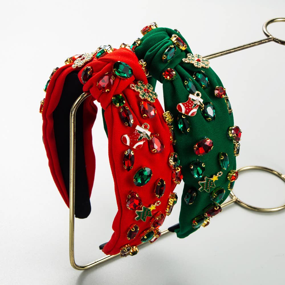CHRISTMAS HEADBAND KNOTTED BY HAND SEWING