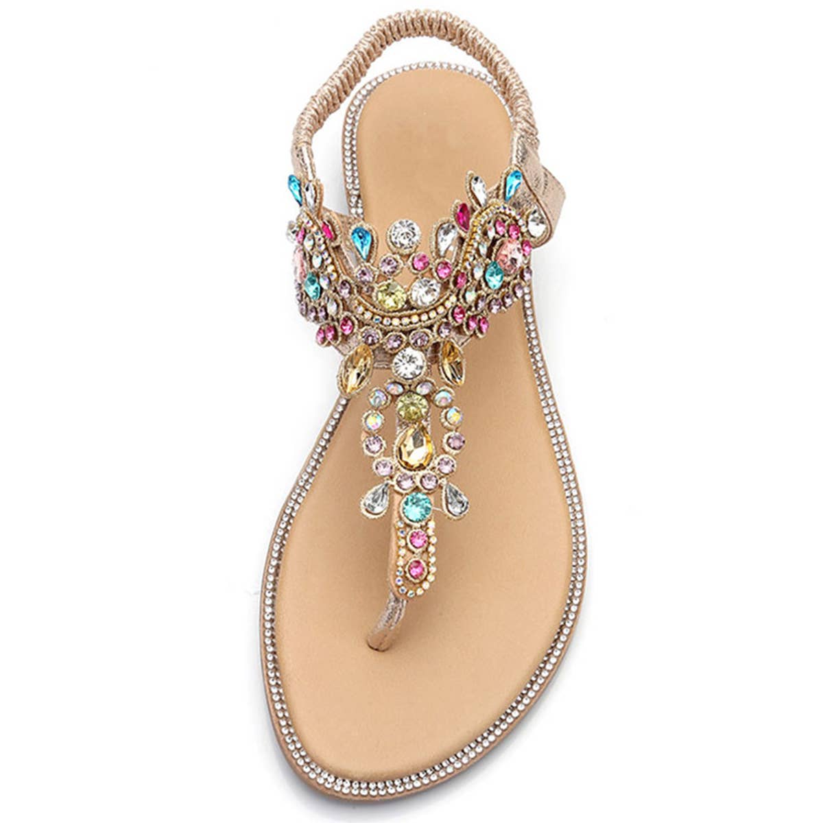 WOMAN BOHEMIAN STYLE GOLD  FLAT SANDAL