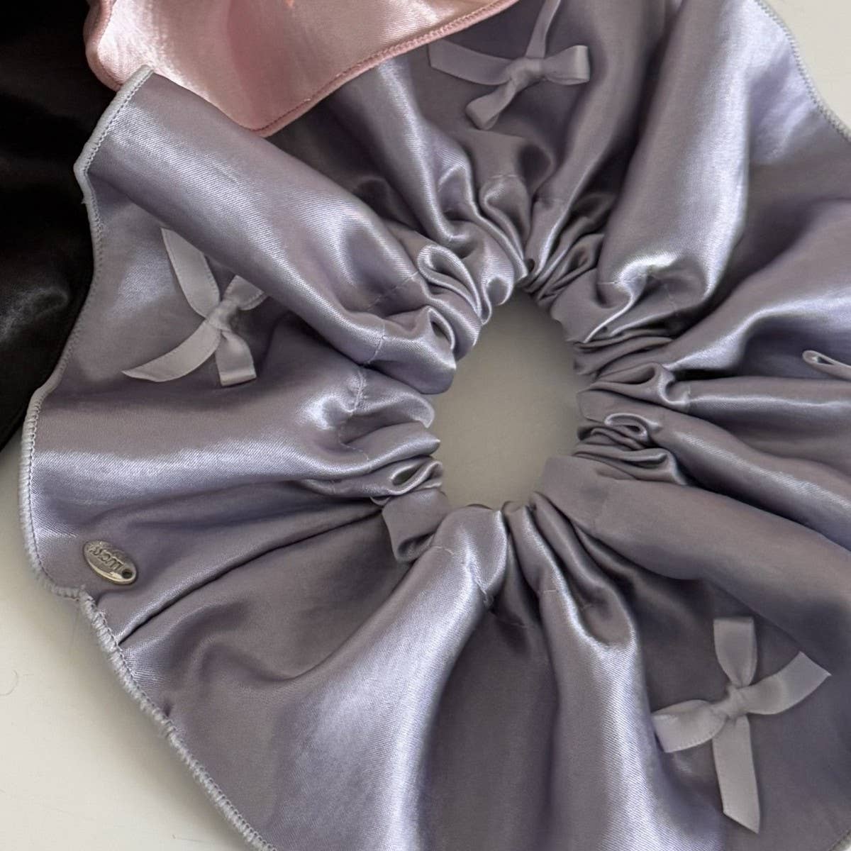 Ballet Satin Bow Scrunchie Elegant Hair Tie_CWAHA5508