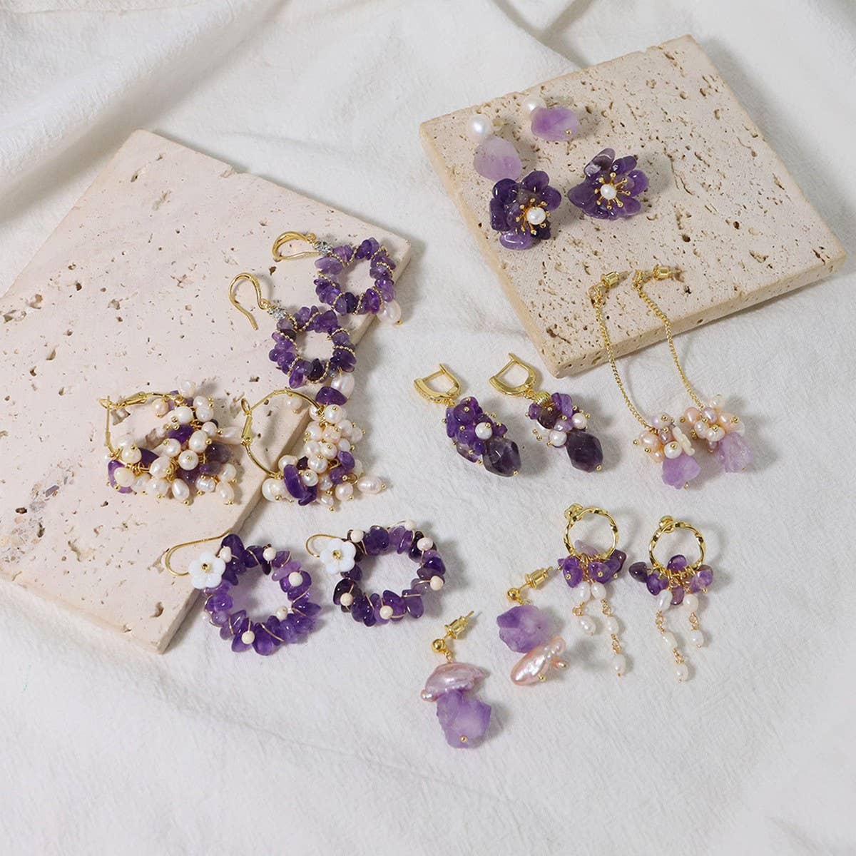 SIMPLE AND VERSATILE HIGH-END PURPLE EARRINGS