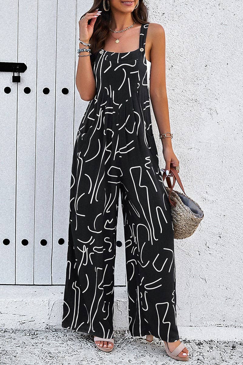 TEMPERAMENT ELEGANT PRINTING JUMPSUIT_CWSJS0326