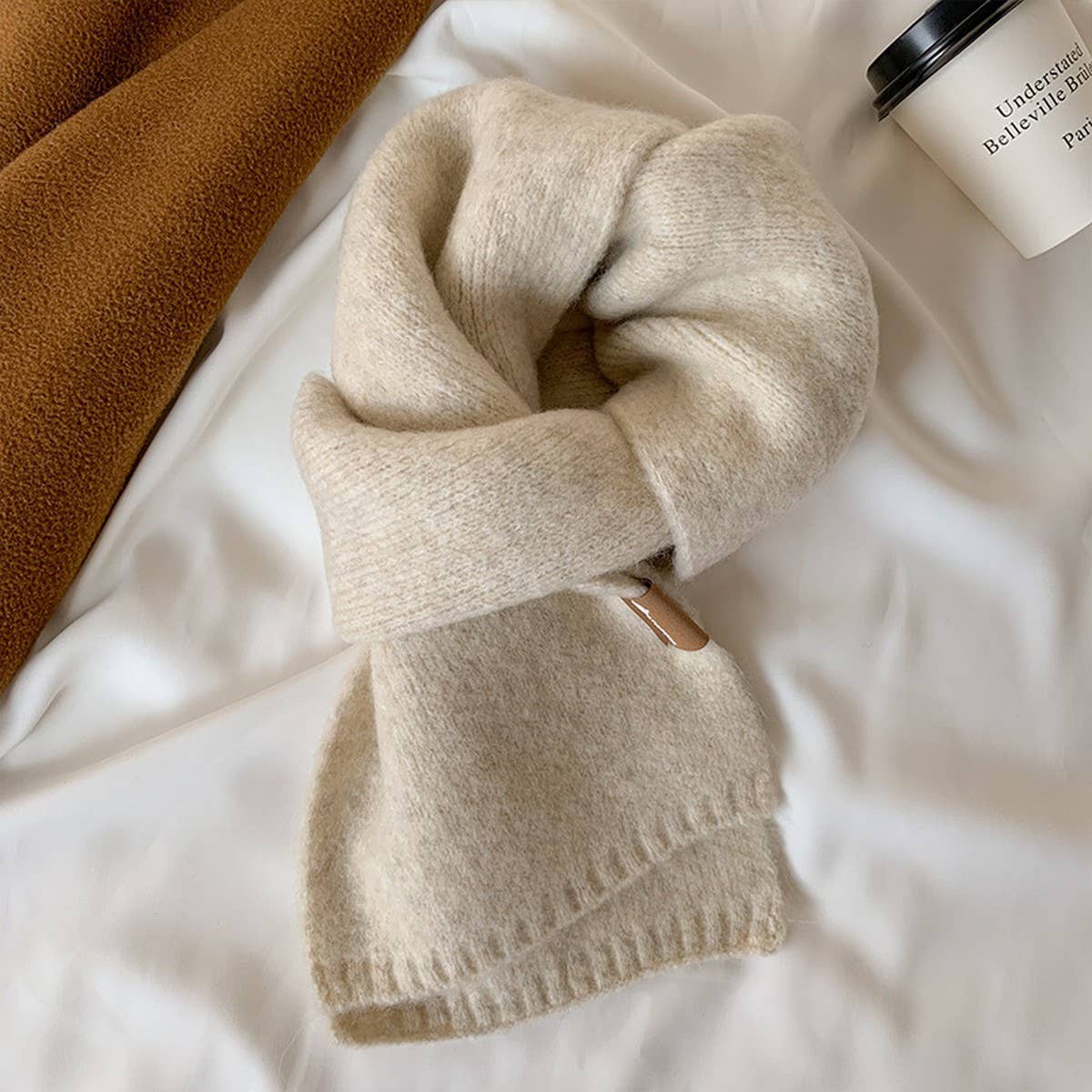 Cute Knit Scarf ? Unisex Solid Color Neck Warmer