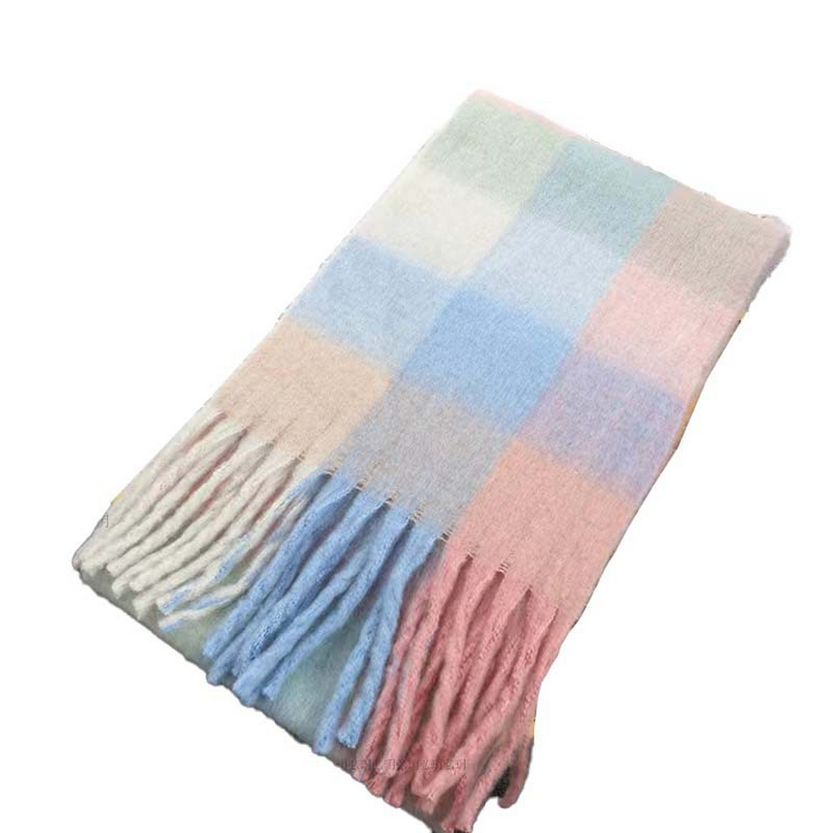 Colorblock Brushed Shawl ? Ins Style Winter Scarf