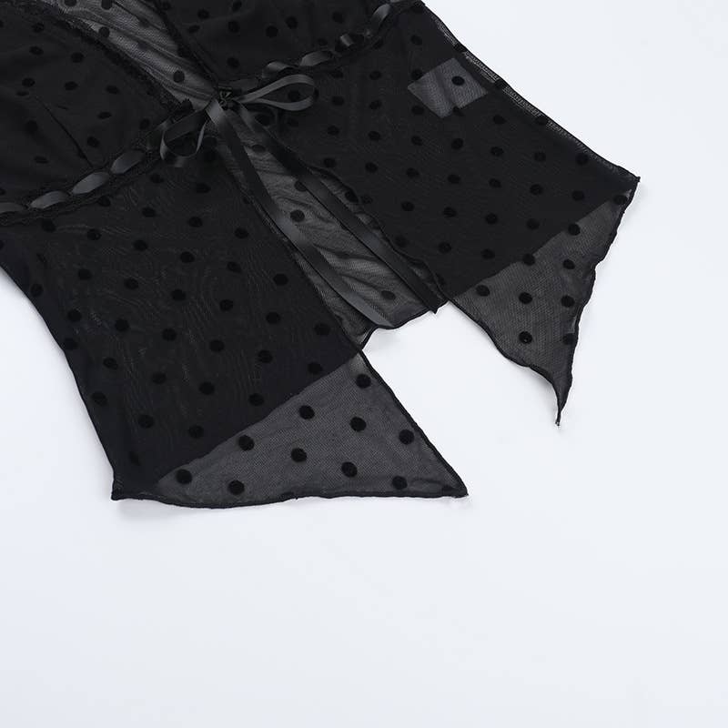 Sexy Polka Dot Loose Short Sleeve Cardigan