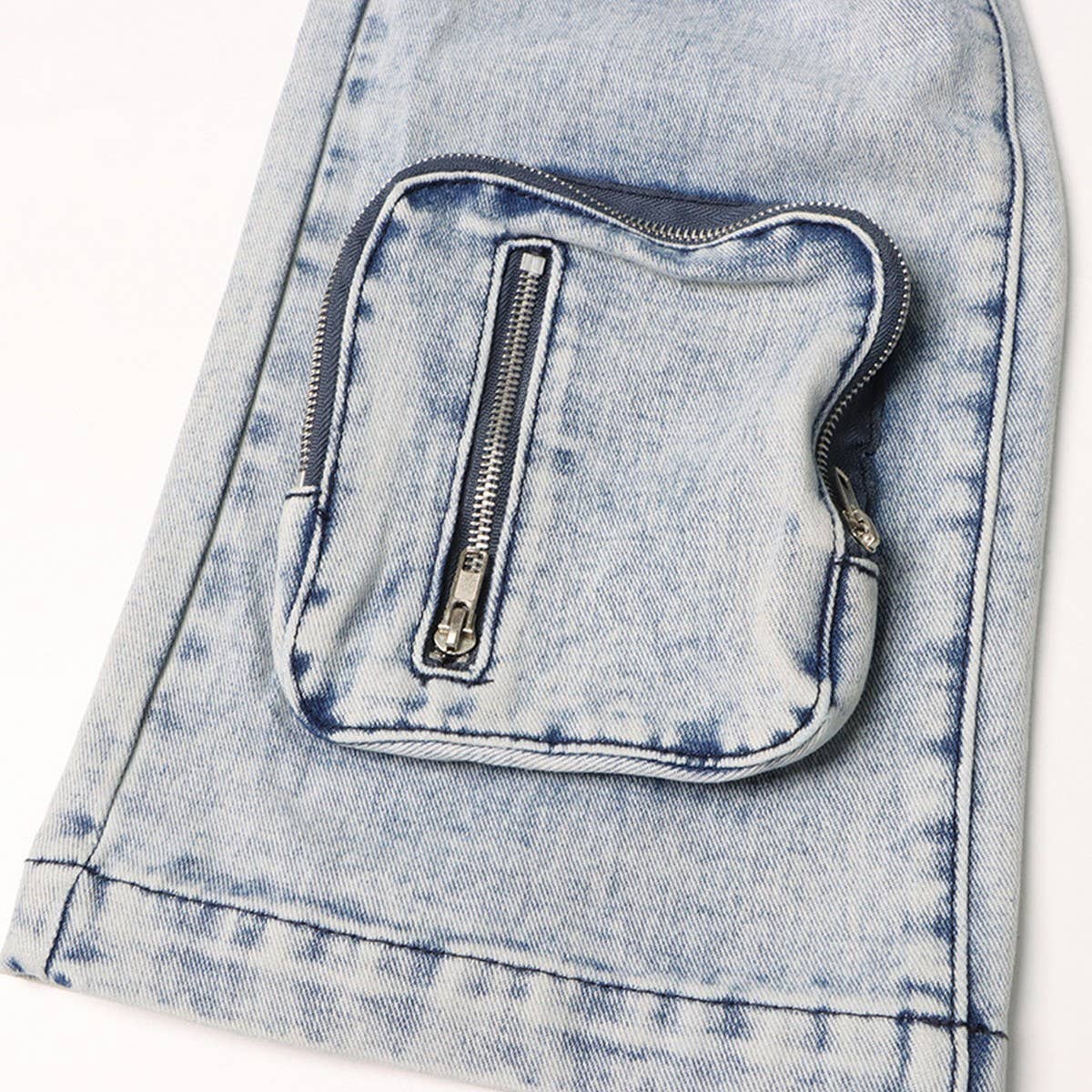 FASHION TRENDY ZIPPER SPLICING MULTI POCKET JEANS_CWJP0195