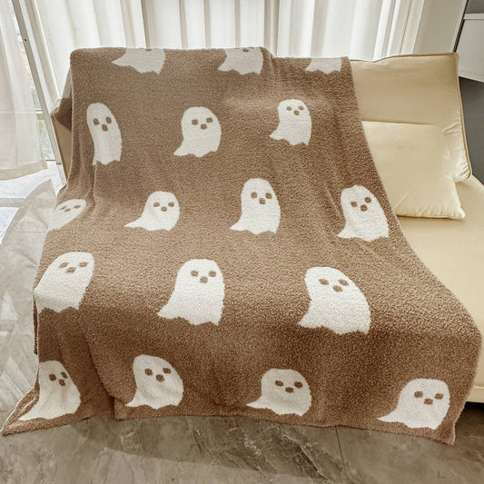 GHOST KNITTED JACQUARD BLANKET COVER BLANKET