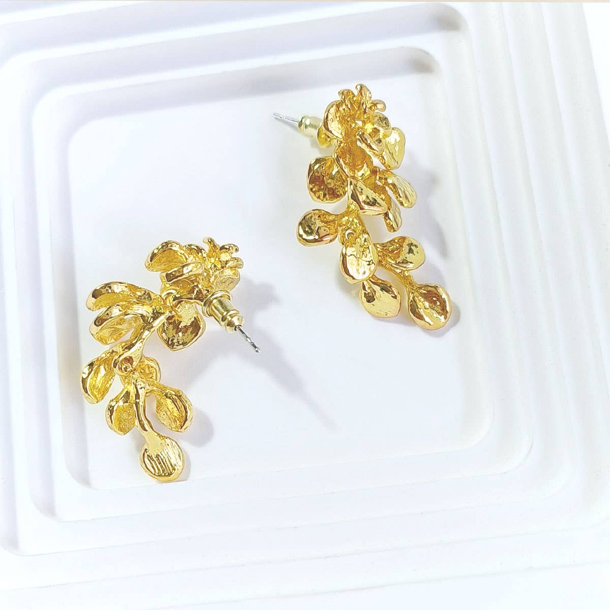 LEAF TASSEL FLOWER EARRINGS_CWAJE2045
