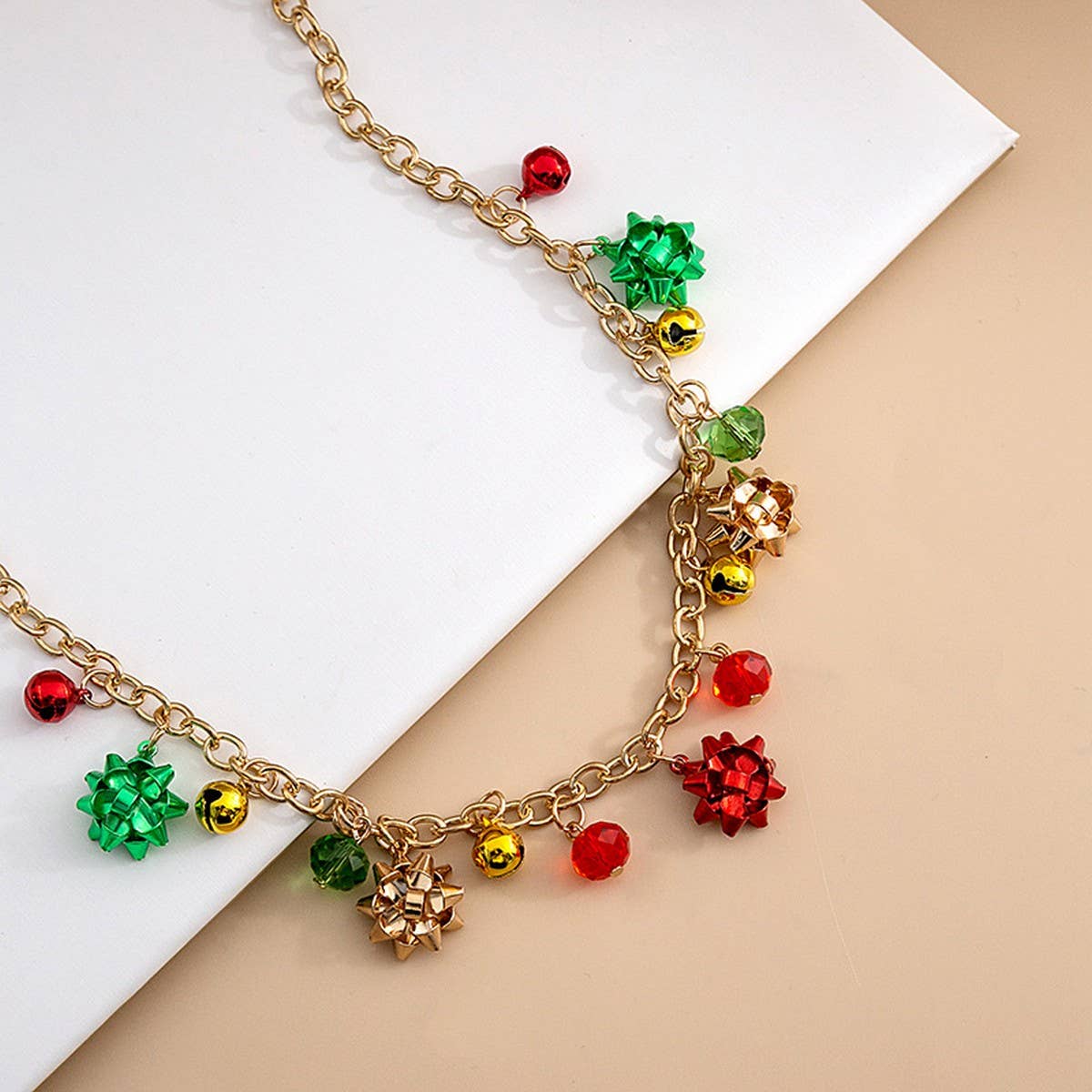 CHRISTMAS COLORFUL BELL CREATIVE NICHE NECKLACE