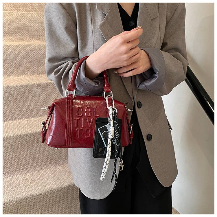 Retro portable Boston pillow bag