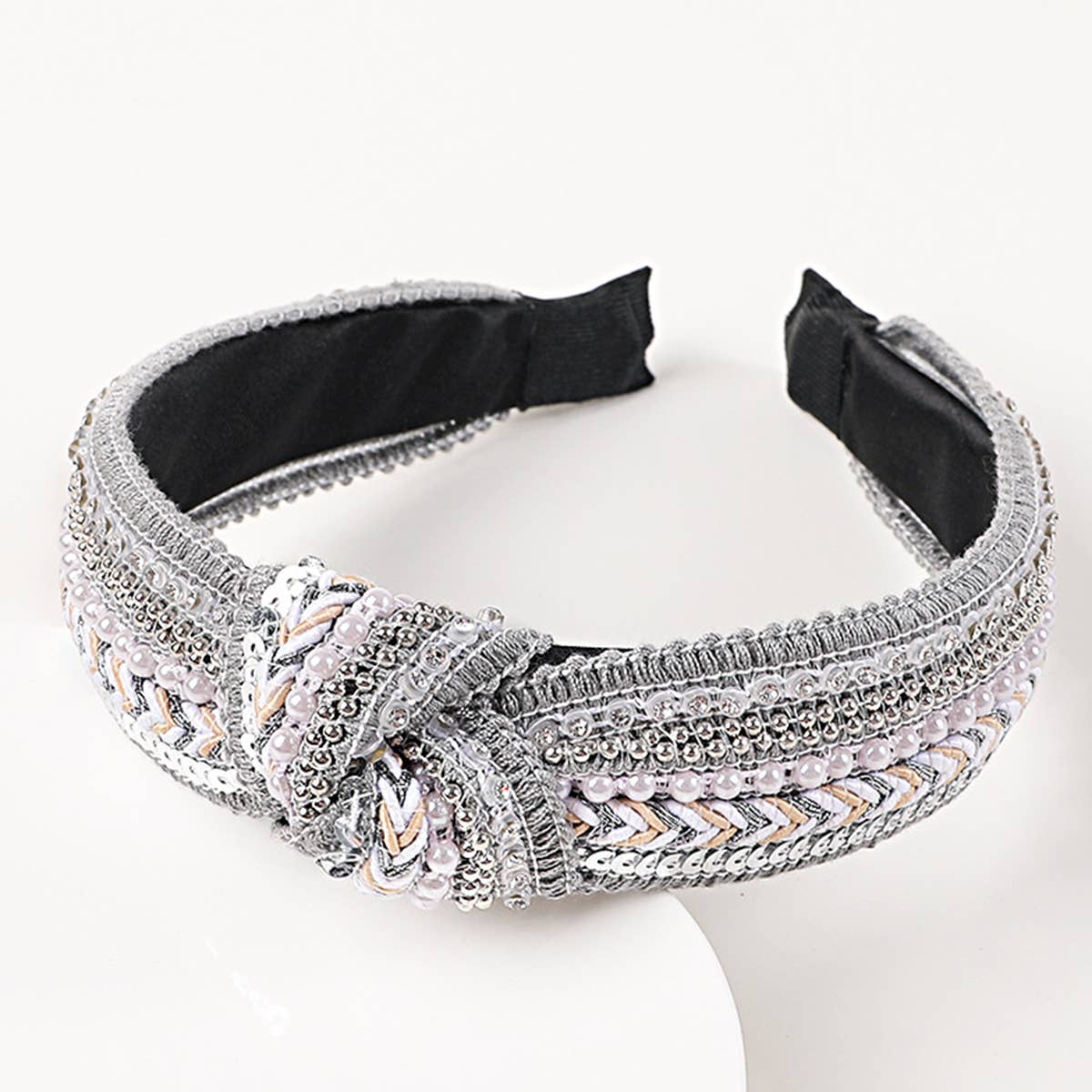 FAUX PEARL & RHINESTONE DECOR HEADBAND_CWAHA0235