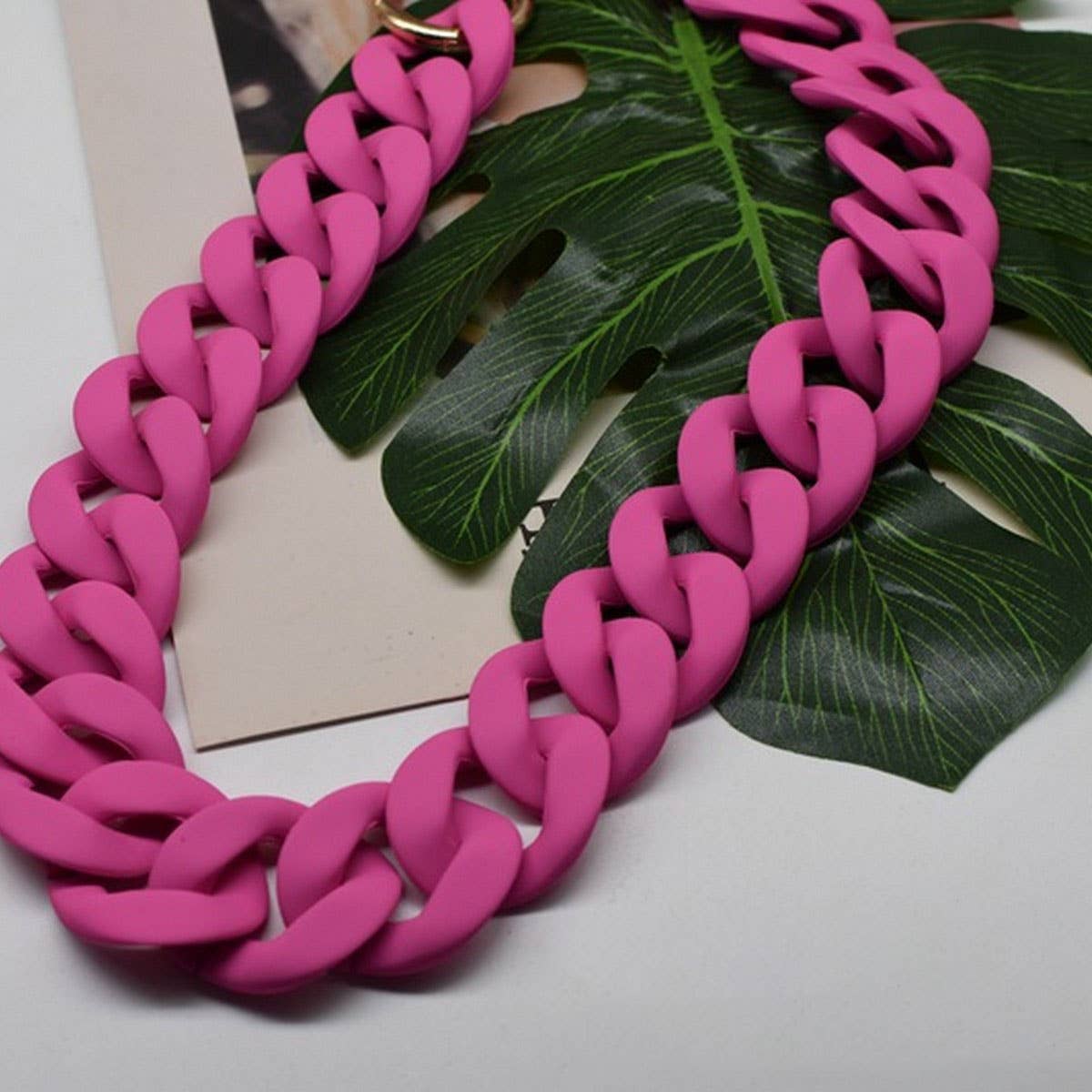 Matte Acrylic Resin Bag Chain -Textured Strap