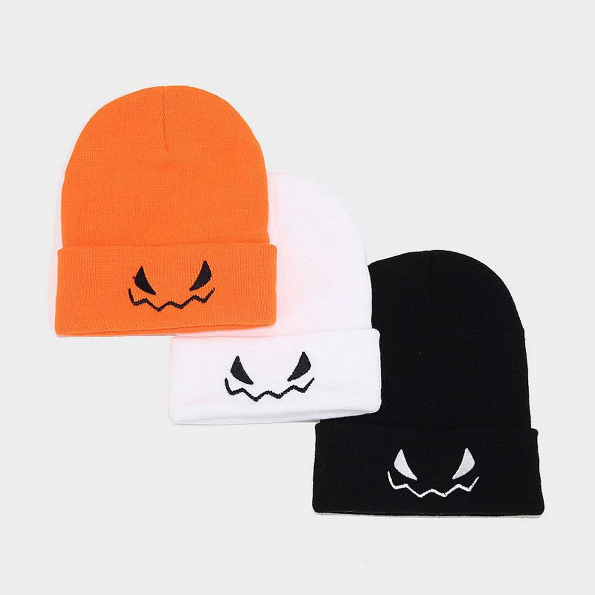 HALLOWEEN PUMPKIN EMBROIDERED KNITTED HAT_CWAH1591