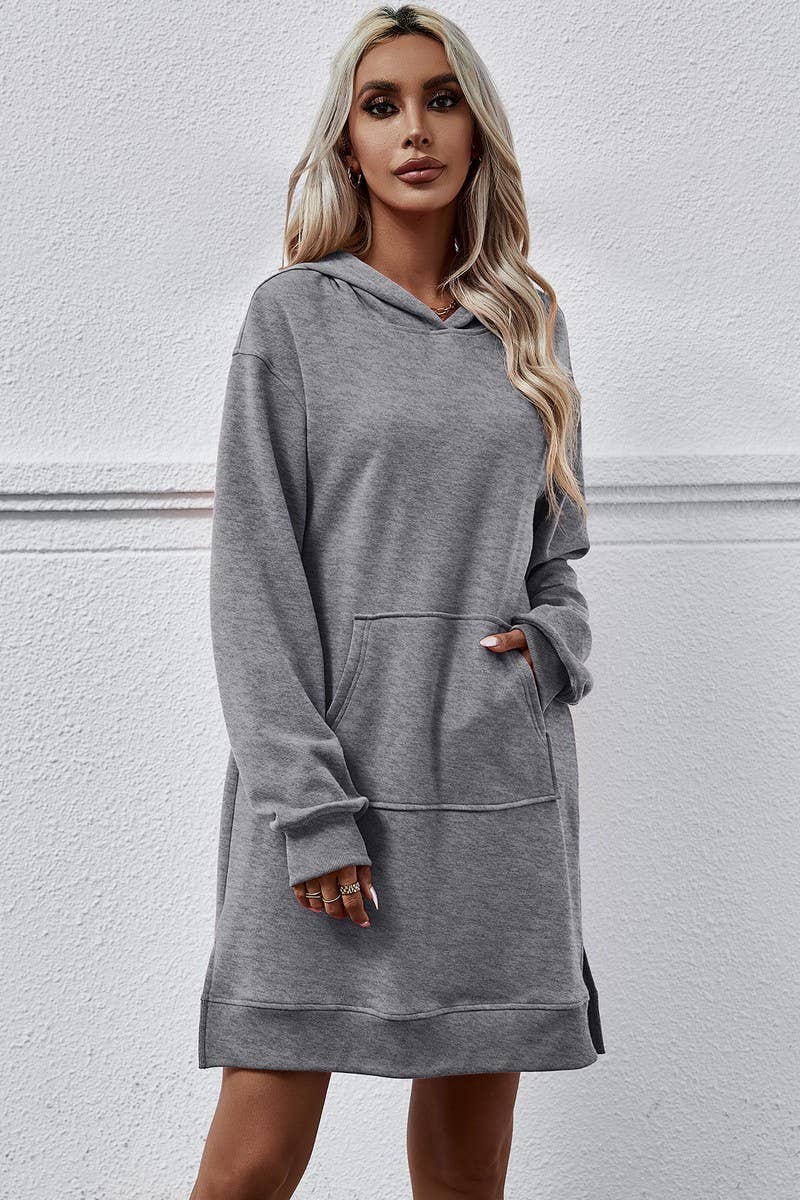 SPLIT LONG HOODIE DRESS_CWDSD2041