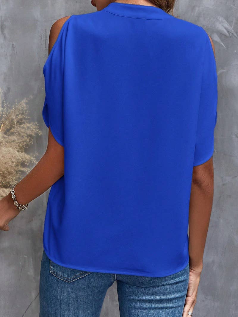 V-NECK STYLISH SLEEVED WOMEN'S BLOUSE