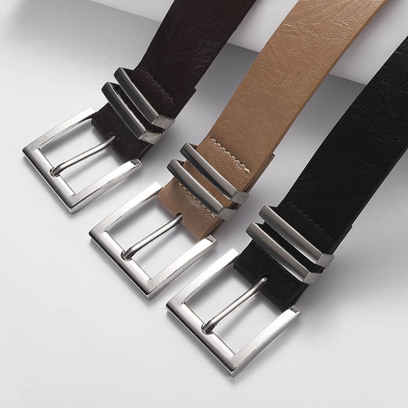 Versatile pink-buckle leopard print belt