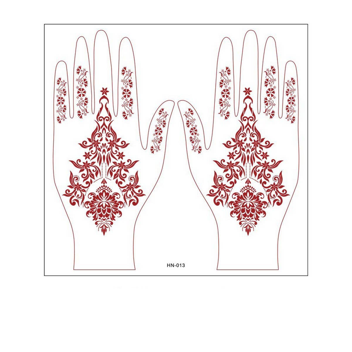 Realistic Henna Tattoo Stickers Brown Red Lace_CWMM8361