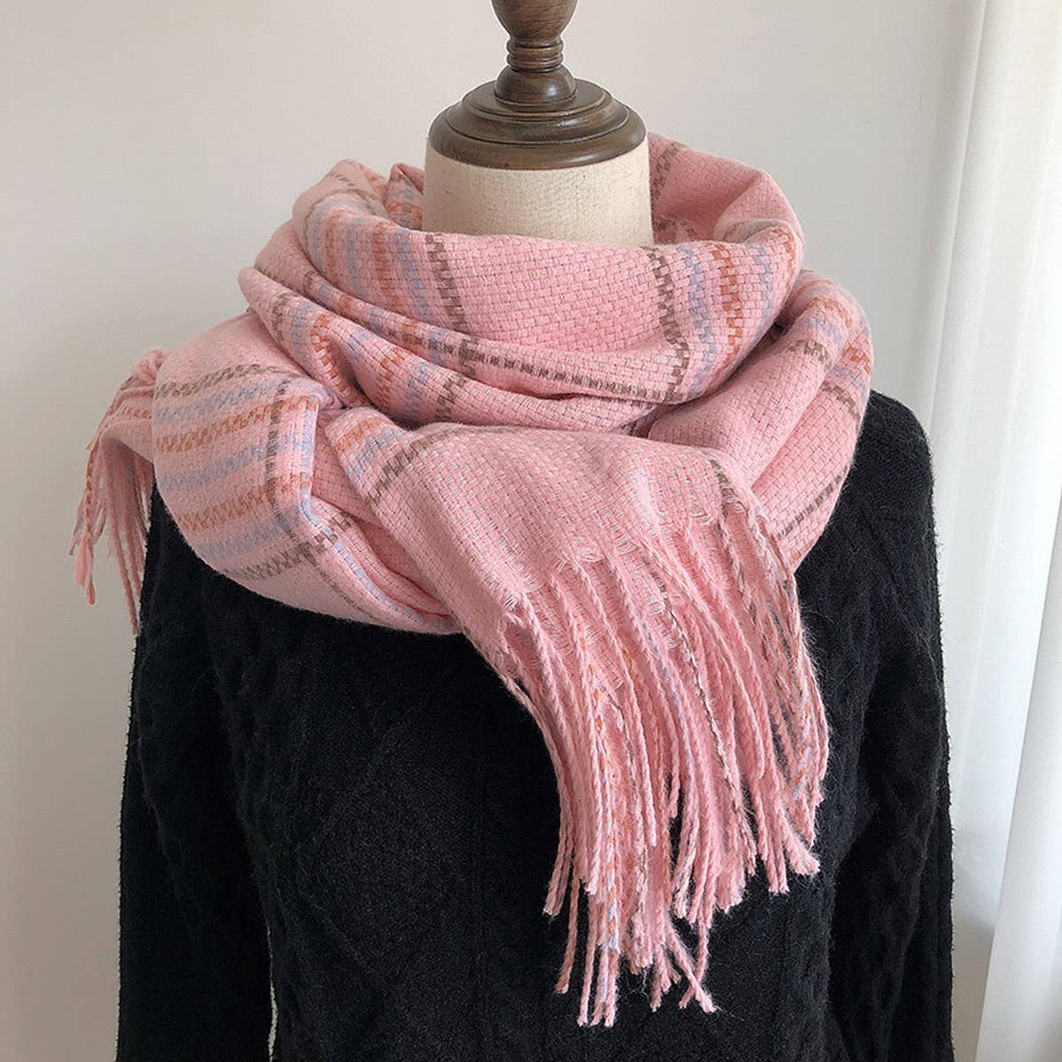 Plaid Faux Cashmere Scarf ??Thick Warm Winter Wrap_CWASC1453