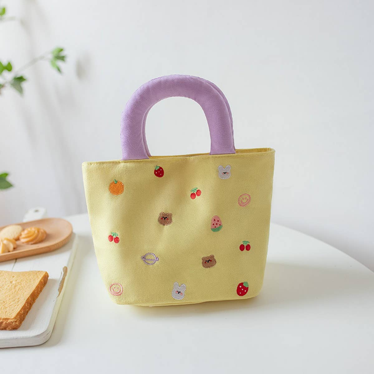 Original Colorblock Embroidered Canvas Tote_CWAB5592