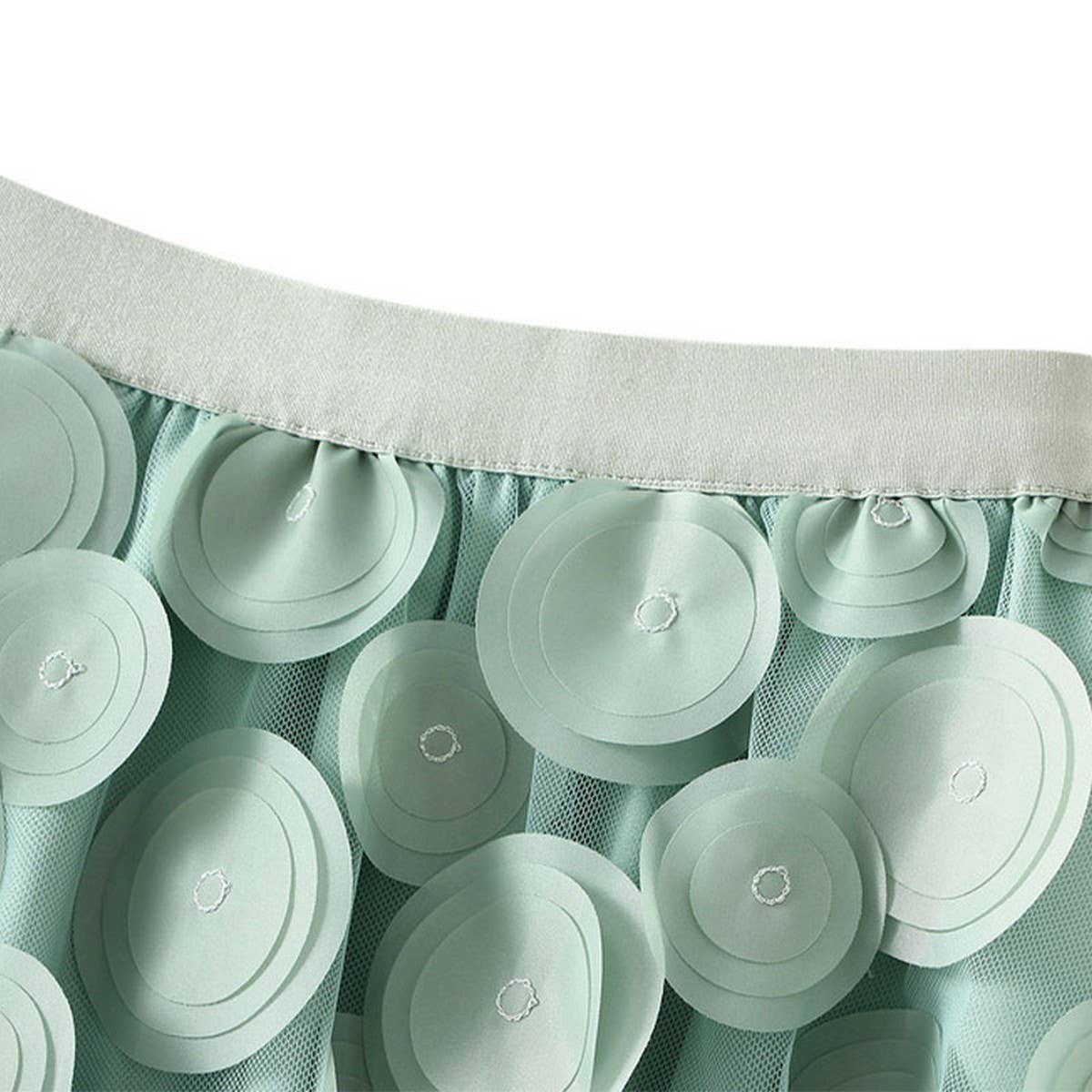 3D Polka Dot Tulle A-Line Flared Midi Skirt_CWBMS0379